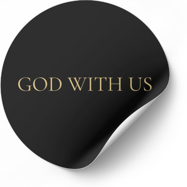 Adesivo Redondo GOD WITH US – Christmas Sticker (Criador carregado)