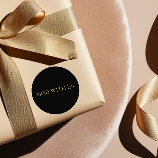 Adesivo Redondo GOD WITH US – Christmas Sticker (Criador carregado)