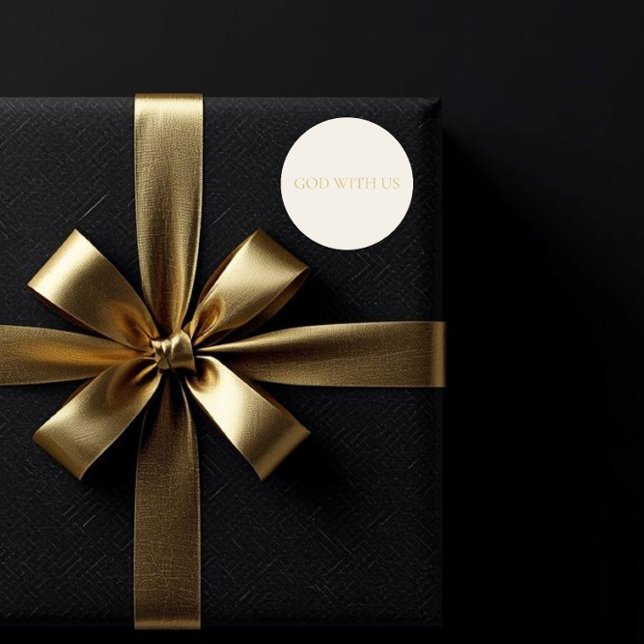 Adesivo Redondo GOD WITH US Cream Christmas Sticker #2 (Criador carregado)