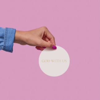 Adesivo Redondo God With Us Sticker #2