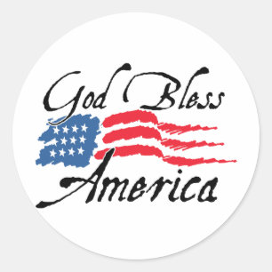 Adesivo Redondo GodBlessAmerica_v2