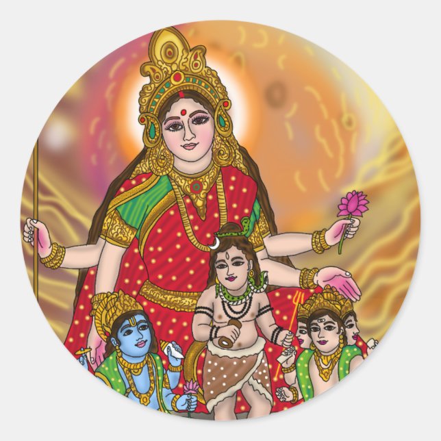 Adesivo Redondo Goddess Durga Sticker (Frente)