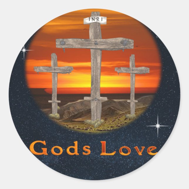 Adesivo Redondo Gods Love (Frente)