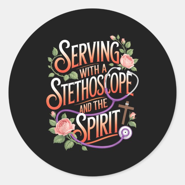 Adesivo Redondo God's Work In Scrubs Jesus Faith God Cna Christian (Frente)