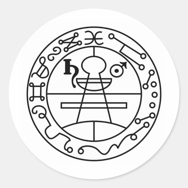 Adesivo Redondo Goetia Seal de Salomão (Frente)