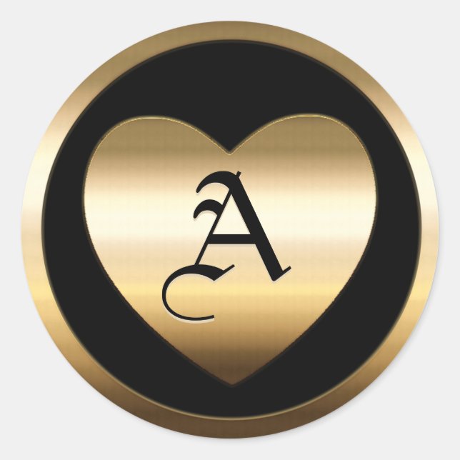 Adesivo Redondo Gold Blank Template Faux Textured Foil Classic Rou (Frente)