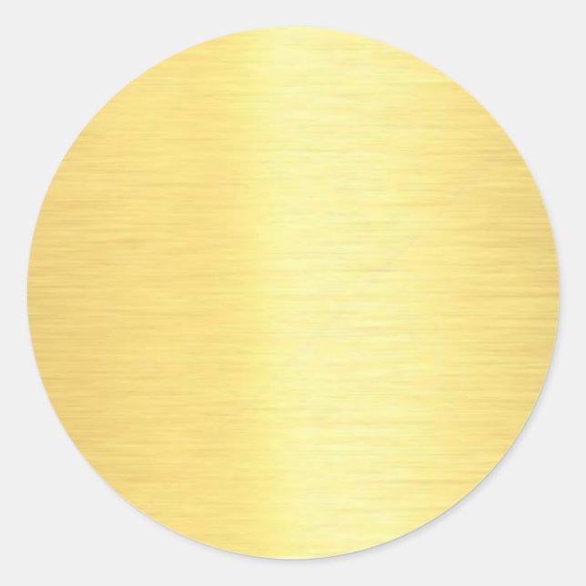 Adesivo Redondo Gold Elegant Chic Template Blank Your Custom Text (Frente)
