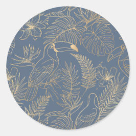 Adesivo Redondo Gold Filigree Art Deco | Toucan Estate Grey