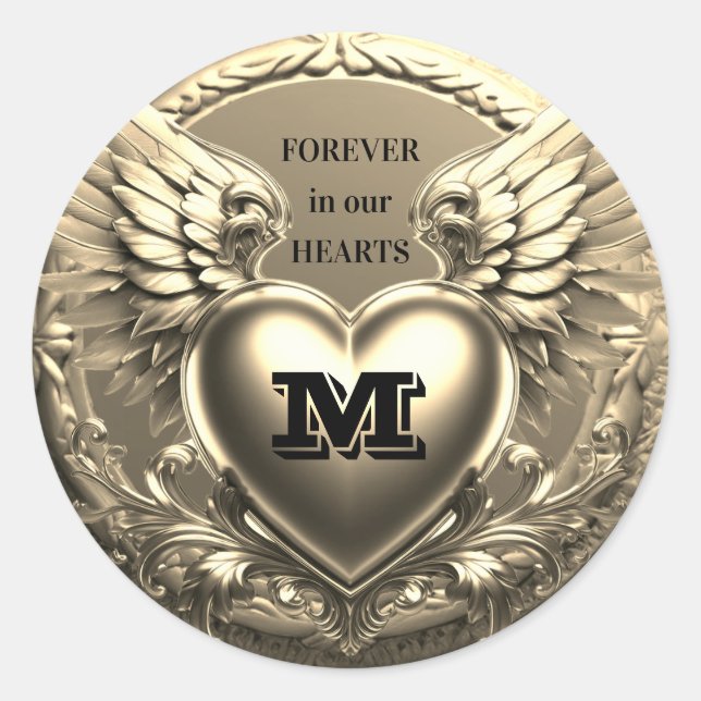 Adesivo Redondo Gold Monogram Template  (Frente)