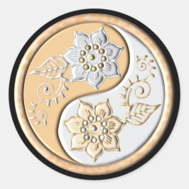 Adesivo Redondo Gold & Silver Yin Yang