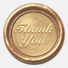Gold Thank You Wax Seal Sticker – Elegant Vintage 