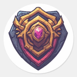 Adesivo Redondo Golden Amethyst Emblem