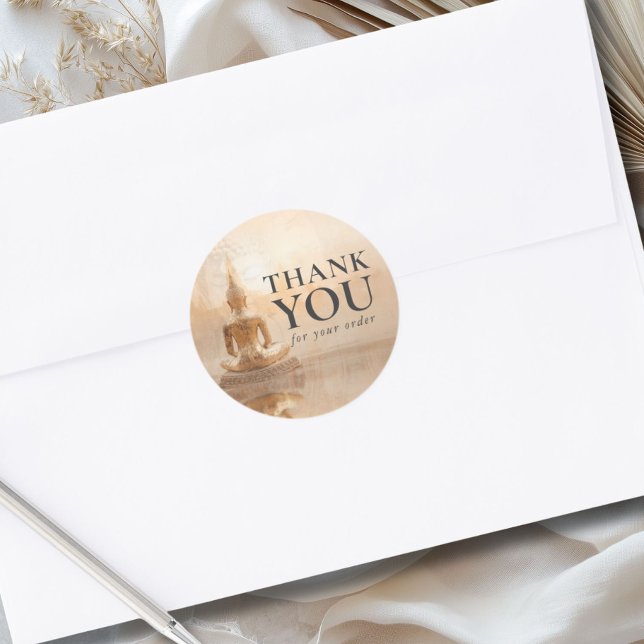 Adesivo Redondo Golden Buddha Business Salon (Golden Buddha Business Salon Classic Round Sticker)