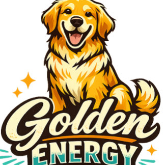 Adesivo Redondo Golden Energy Only Golden Retriever Sticker