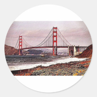 Adesivo Redondo Golden Gate