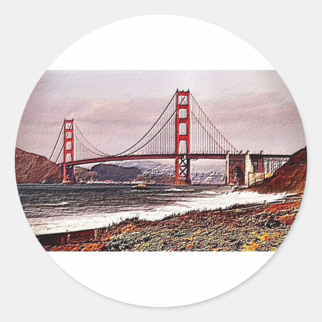Adesivo Redondo Golden Gate (Frente)