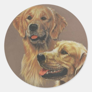 Adesivo Redondo Golden retriever