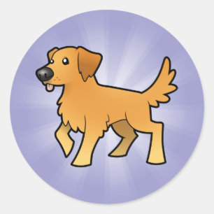 Adesivo Redondo Golden retriever dos desenhos animados