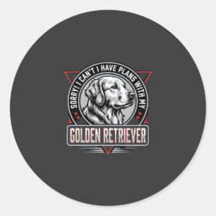 Adesivo Redondo Golden Retriever Planeja Design de Crachá de Cacho