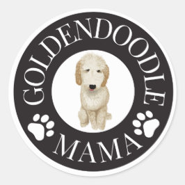 Adesivo Redondo Goldendoodle Mama Sticker