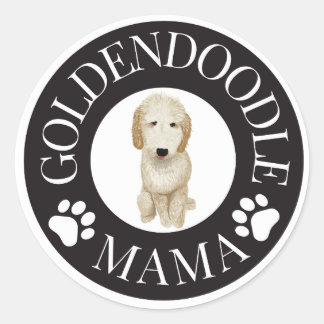 Adesivo Redondo Goldendoodle Mama Sticker