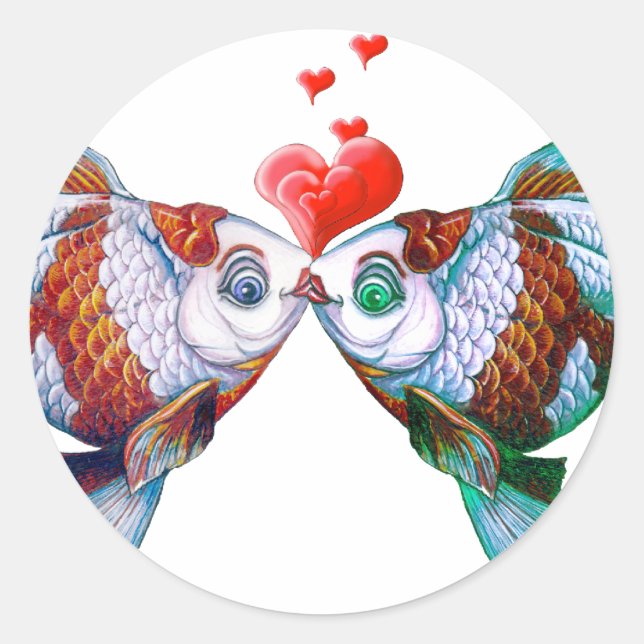 Adesivo Redondo Goldfish Kiss (Frente)