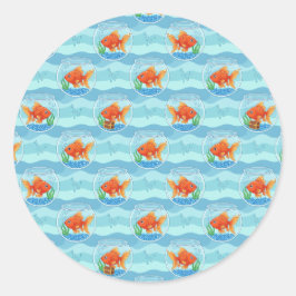 Adesivo Redondo Goldfish Party Stickers