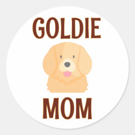Adesivo Redondo Goldie Golden Retriever Dog Mom Dad Pet Lovers