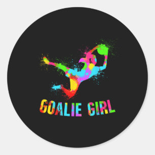 Adesivo Redondo Goleira de Futebol Menina Goleira de Futebol Femin