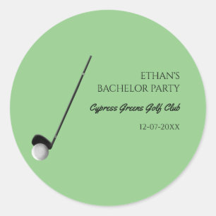 Adesivo Redondo Golf Bachelor Party - Na moda Clássico de Golfe