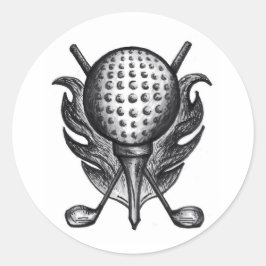 Adesivo Redondo Golf Ball Clusters e Teerão Golfistas Stickers