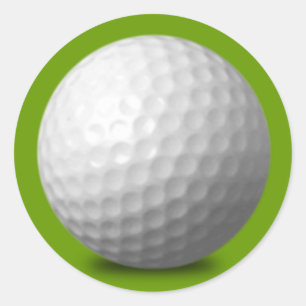 ADESIVO REDONDO GOLF BALL VETOR ICON GRÁFICO VERDE ESPORTES BRANCO