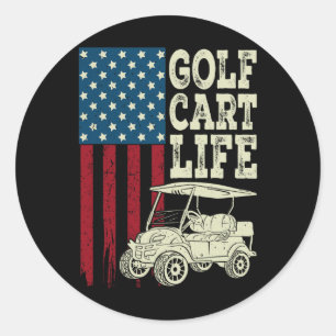 Adesivo Redondo Golf Carrinho Camisa Homens Mulheres Crianças Band