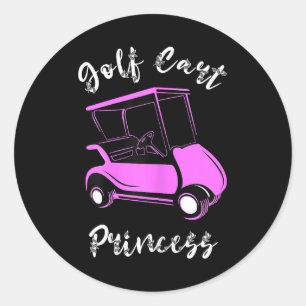 Adesivo Redondo Golf Cart Princesa Golf Carrinho Douradas