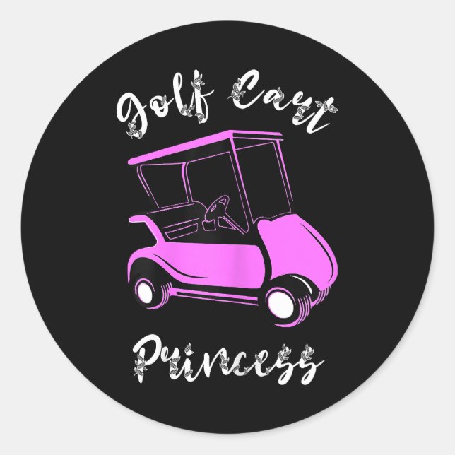 Adesivo Redondo Golf Cart Princesa Golf Carrinho Douradas (Frente)