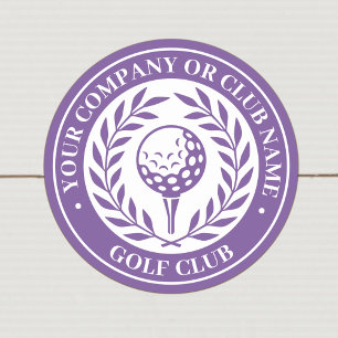 Adesivo Redondo Golf Clássico - Nome Personalizado Roxo