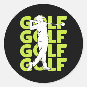 Adesivo Redondo Golf Club Golfing Golfer Kids Homens 1