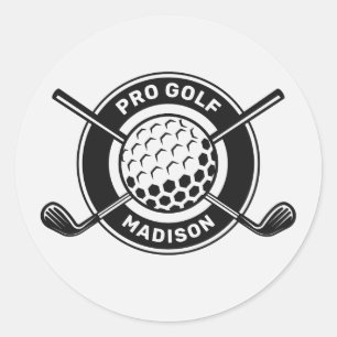 Adesivo Redondo Golf de Nome e Texto Personalizado