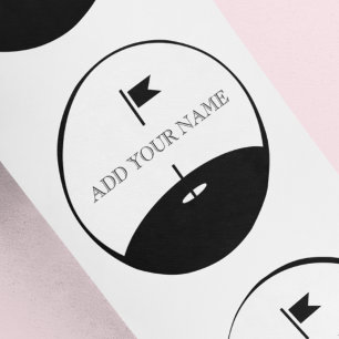 Adesivo Redondo Golf de Texto Personalizado