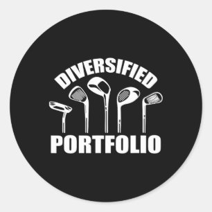 Adesivo Redondo Golf Diversificado Portfólio Funny Business Entrep