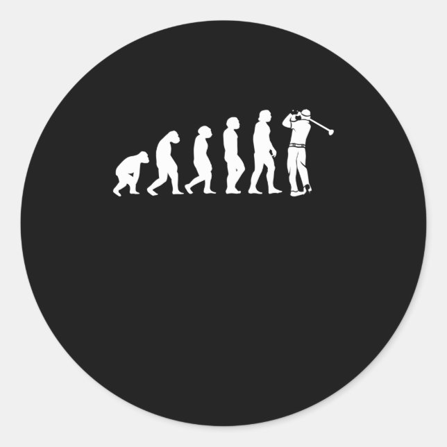 Adesivo Redondo Golf Evolution Human Ape Golfer (Frente)