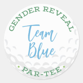 Adesivo Redondo Golf Gender Reveal Par-Tee Stickers - Team Blue