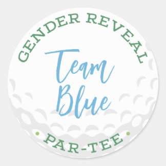 Adesivo Redondo Golf Gender Reveal Par-Tee Stickers - Team Blue