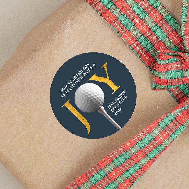 Adesivo Redondo Golf Joy & Peace Christmas (Criador carregado)