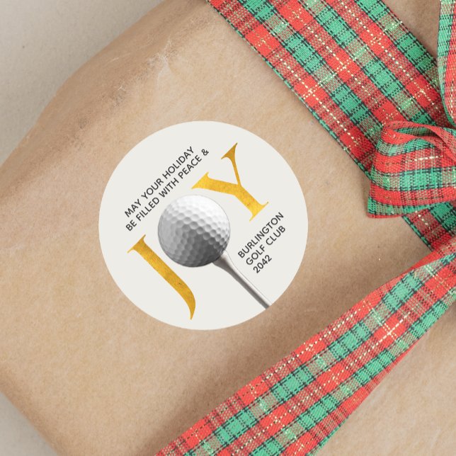 Adesivo Redondo Golf Joy & Peace Christmas (Criador carregado)