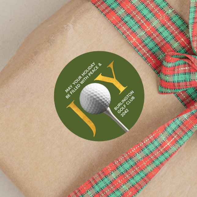 Adesivo Redondo Golf Joy & Peace Christmas (Criador carregado)