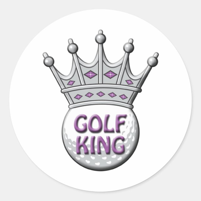 Adesivo Redondo Golf King Dia de os pais Dadism Gift (Frente)