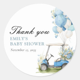 Adesivo Redondo Golf Let's Par-tee Boy Baby Shower