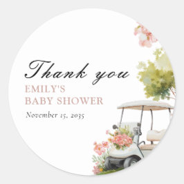 Adesivo Redondo Golf Let's Par-tee Girl Baby Shower