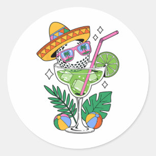 Adesivo Redondo Golf Margarita Sombrero Tropical Cinco De Mães
